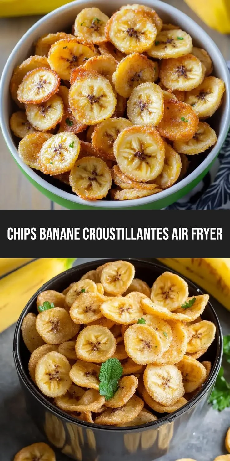 Chips de banane croustillantes préparées avec un Air Fryer