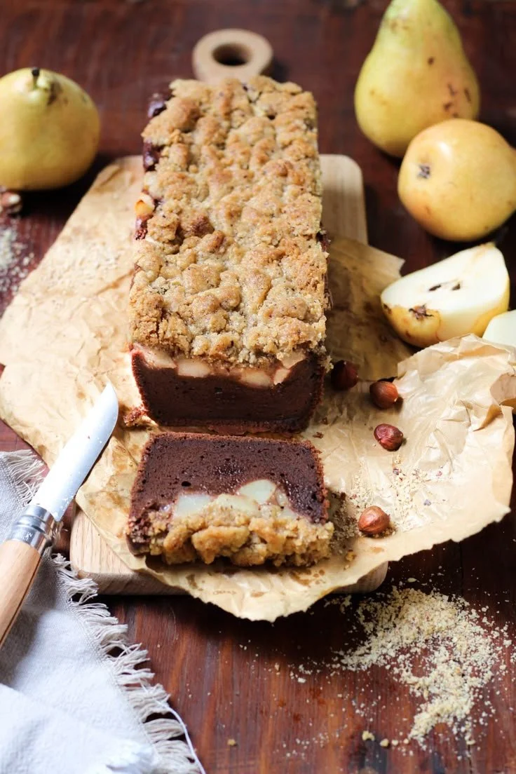 Crumble cake poires et chocolat, un dessert délicieux et facile à réaliser