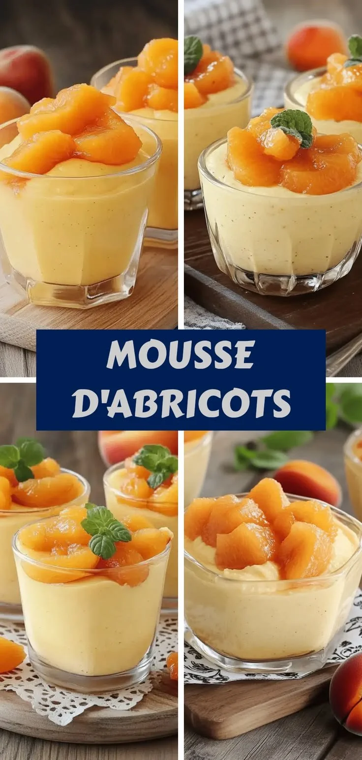 Mousse d'Abricots légère et savoureuse servie en dessert