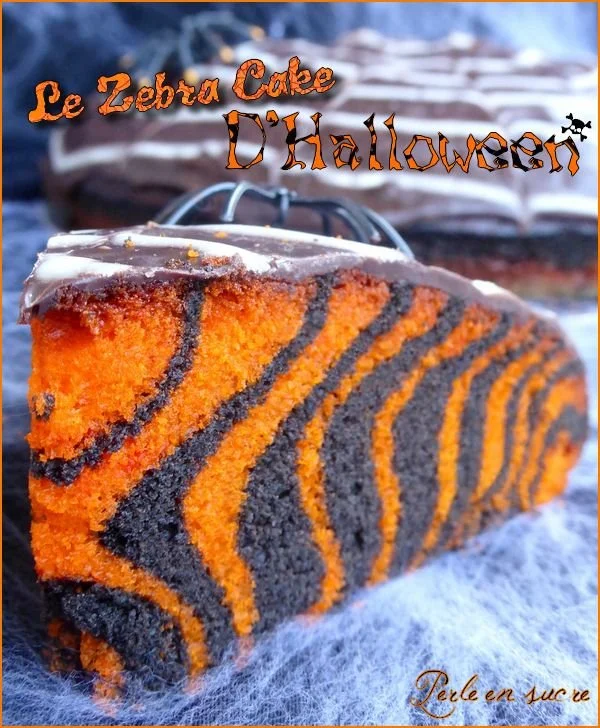 Gâteau d'Halloween facile en forme de zèbre décoré pour célébrations