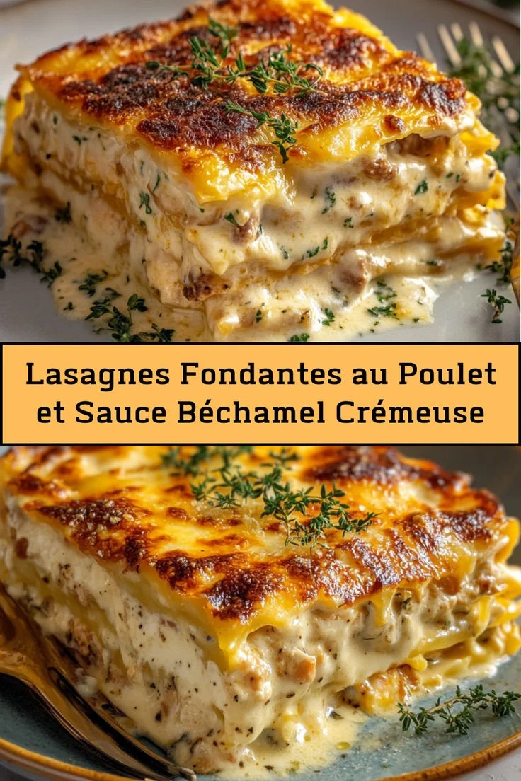 Lasagnes au poulet béchamel, recette crémeuse et familiale