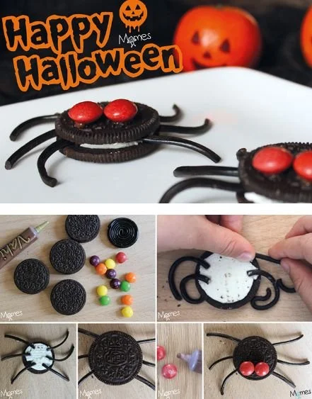 Biscuits Halloween décorés avec des Oreo et des brownies pour la fête