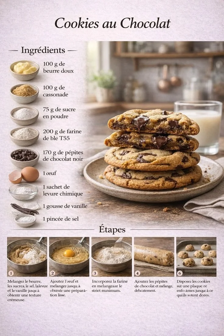 Recette de cookies maison avec ingrédients délicieux et étapes simples