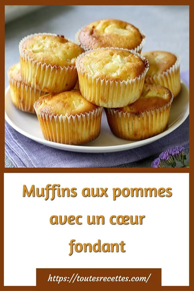Muffins aux pommes avec un cœur fondant, parfaits pour un snack ou un dessert.