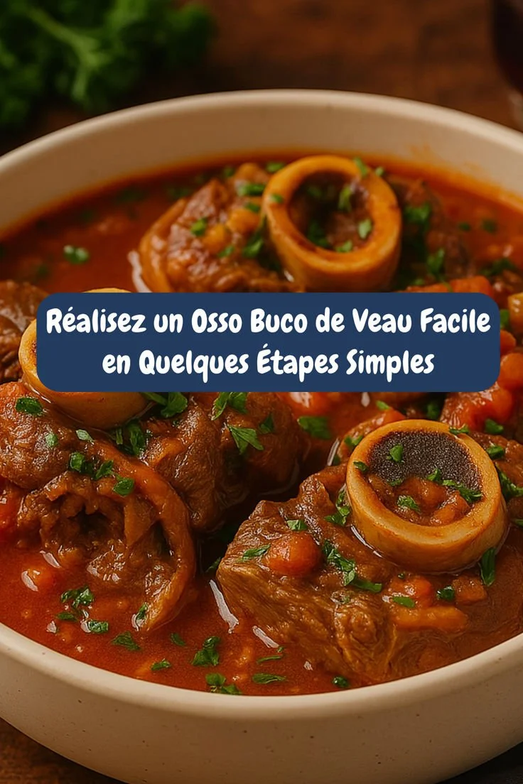 Osso Buco de Veau Facile prêt à être dégusté, plat traditionnel italien.