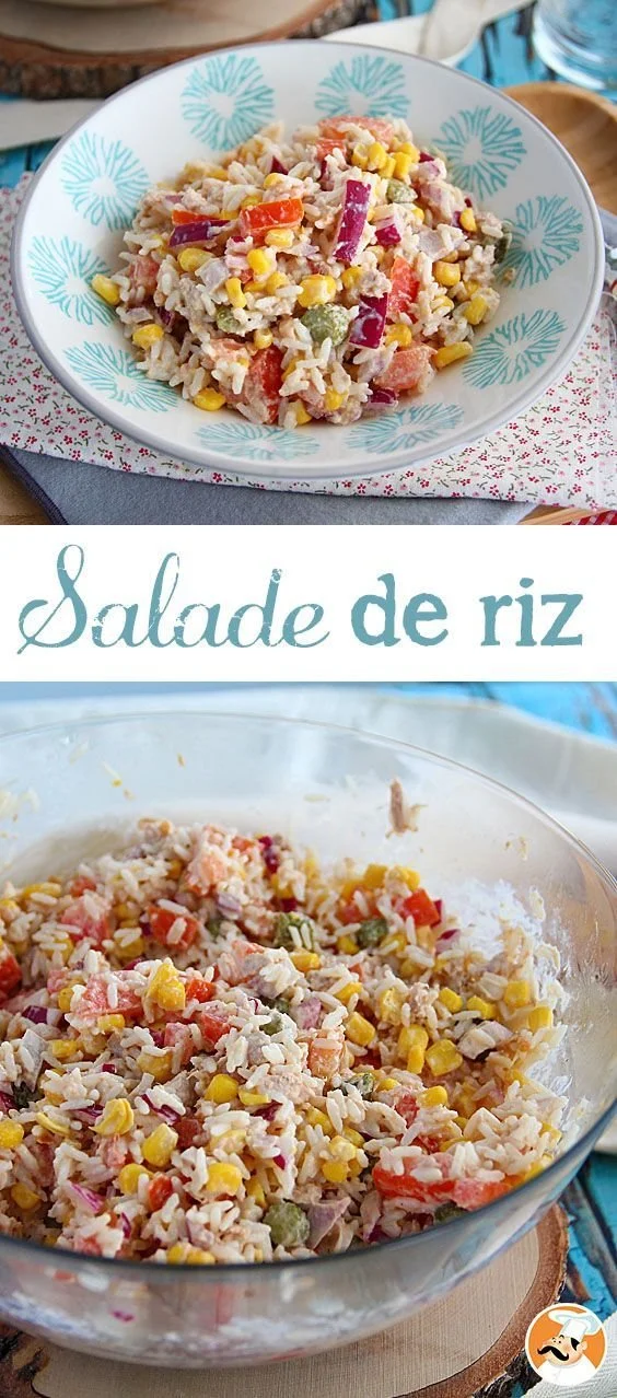 Salade de riz composée, recette facile et rapide pour un repas d'été