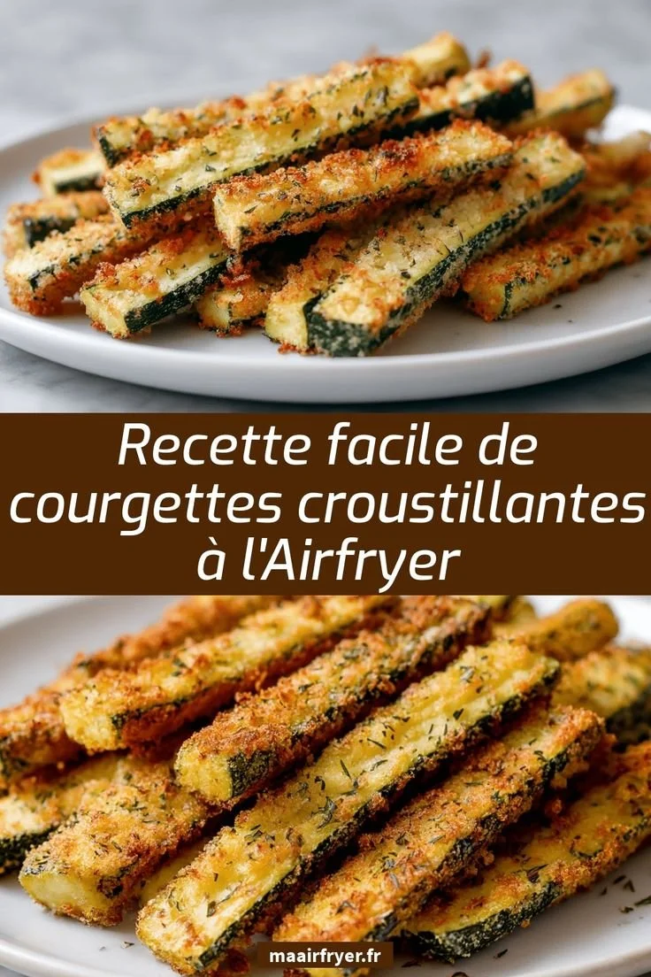 Recette de courgettes croustillantes facilement préparées à l'Airfryer.