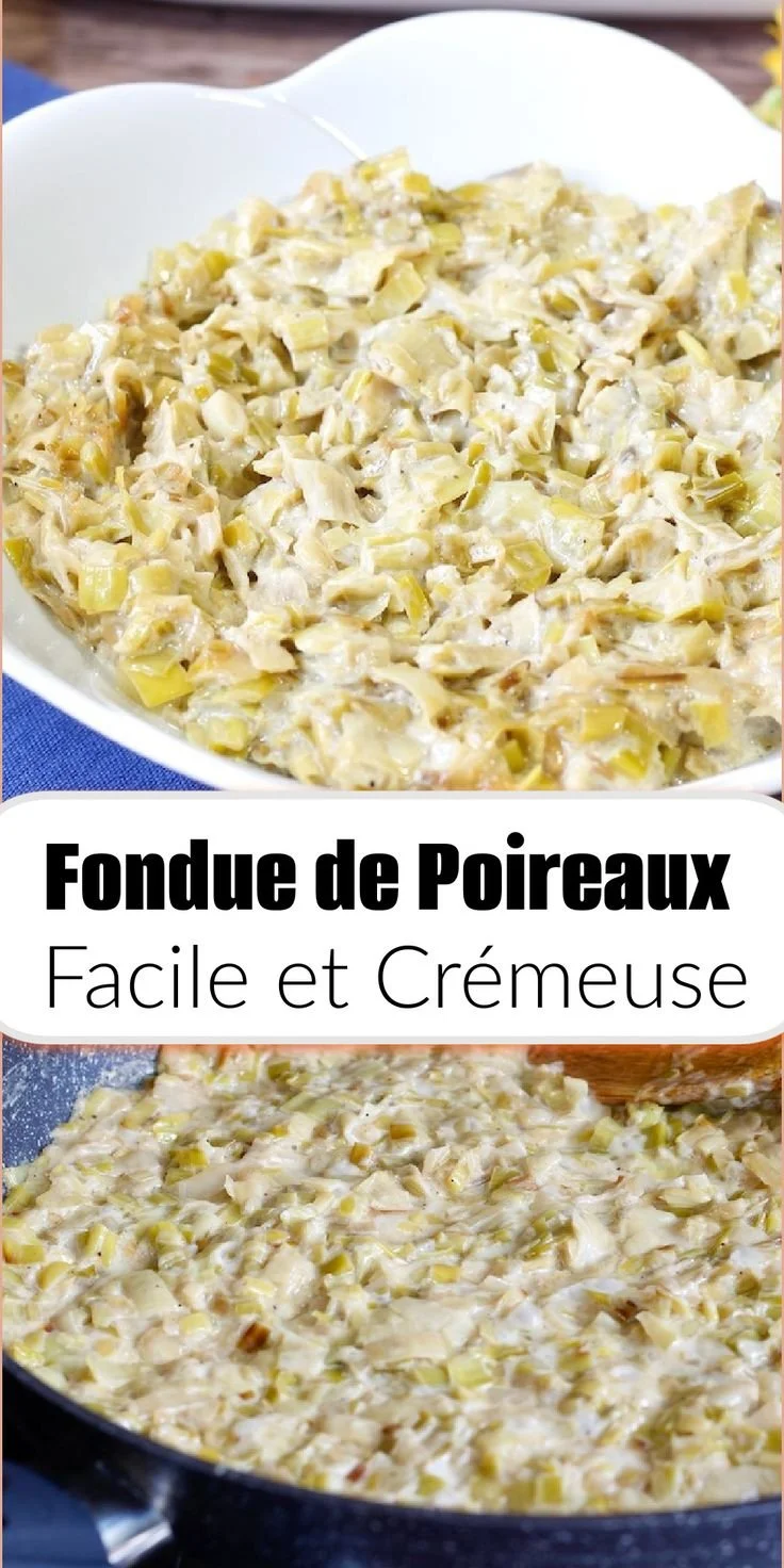 Recette de fondue de poireaux crémeuse, plat savoureux et réconfortant.