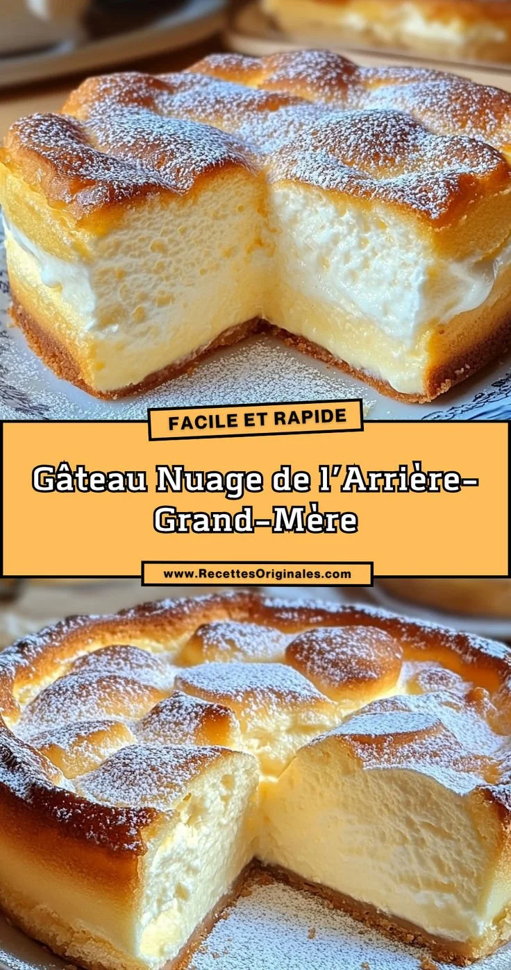 Gâteau Nuage moelleux préparé selon une recette de grand-mère facile