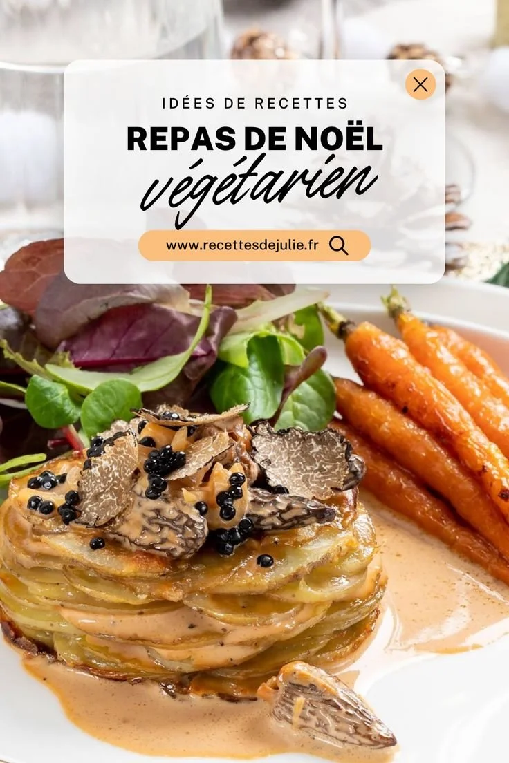 Repas de Noël végétarien avec plats savoureux et festifs