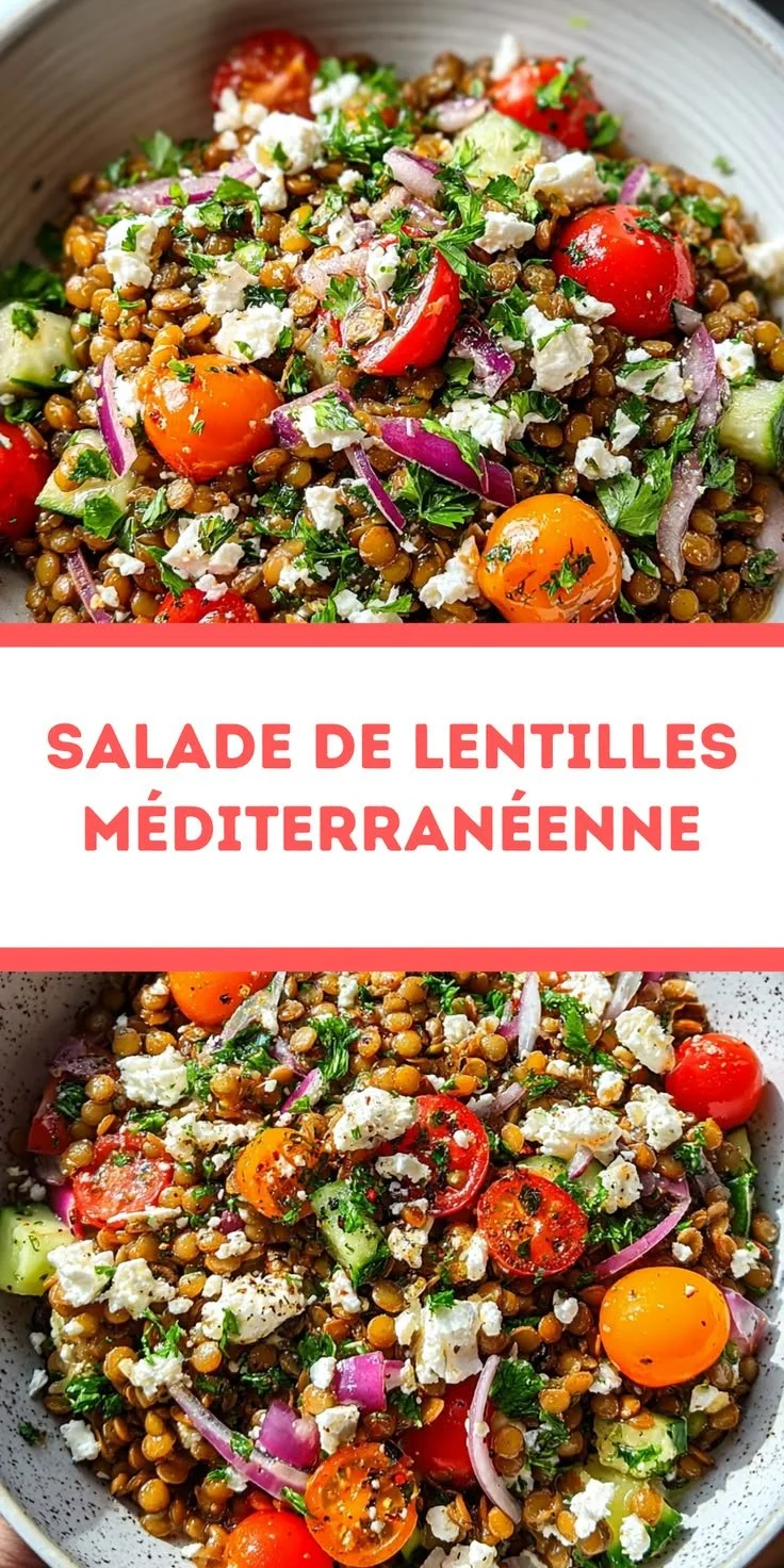 Salade de lentilles méditerranéenne savoureuse et facile à préparer