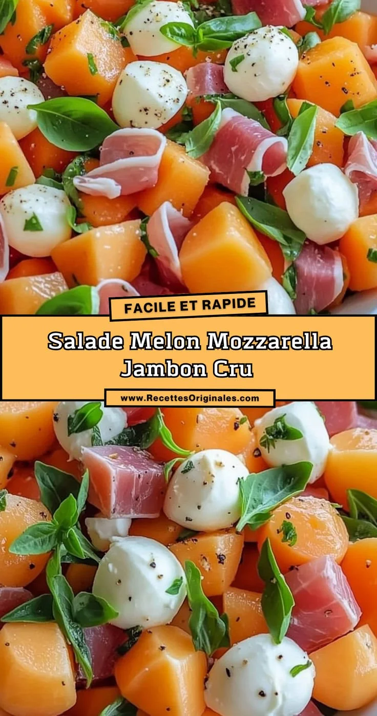 Salade Melon Mozzarella Jambon Cru, recette estivale fraîche et savoureuse