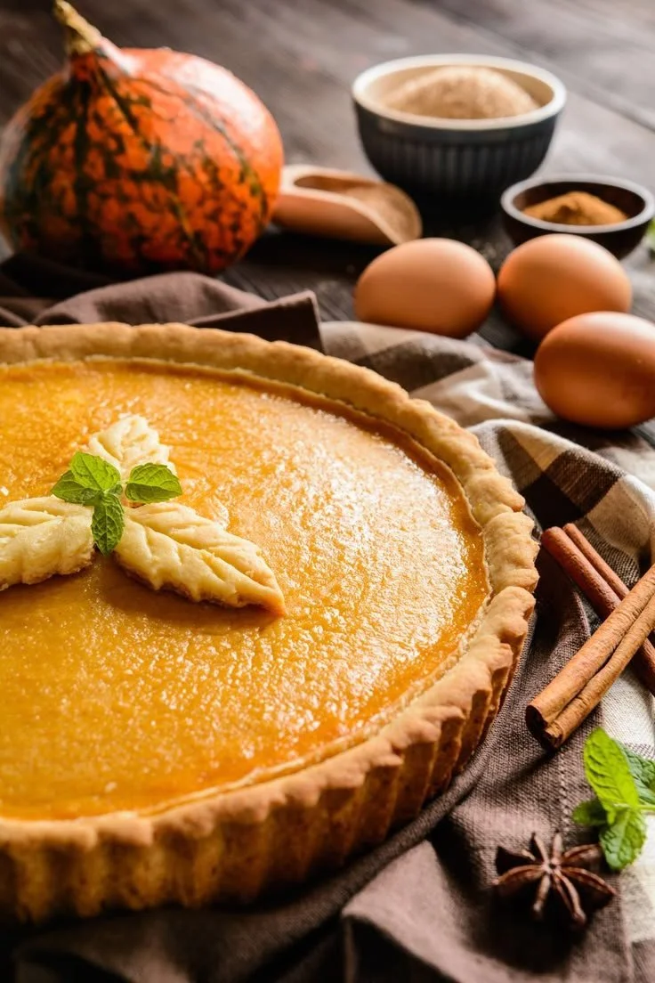 Tarte au potiron sucrée avec une touche de cannelle