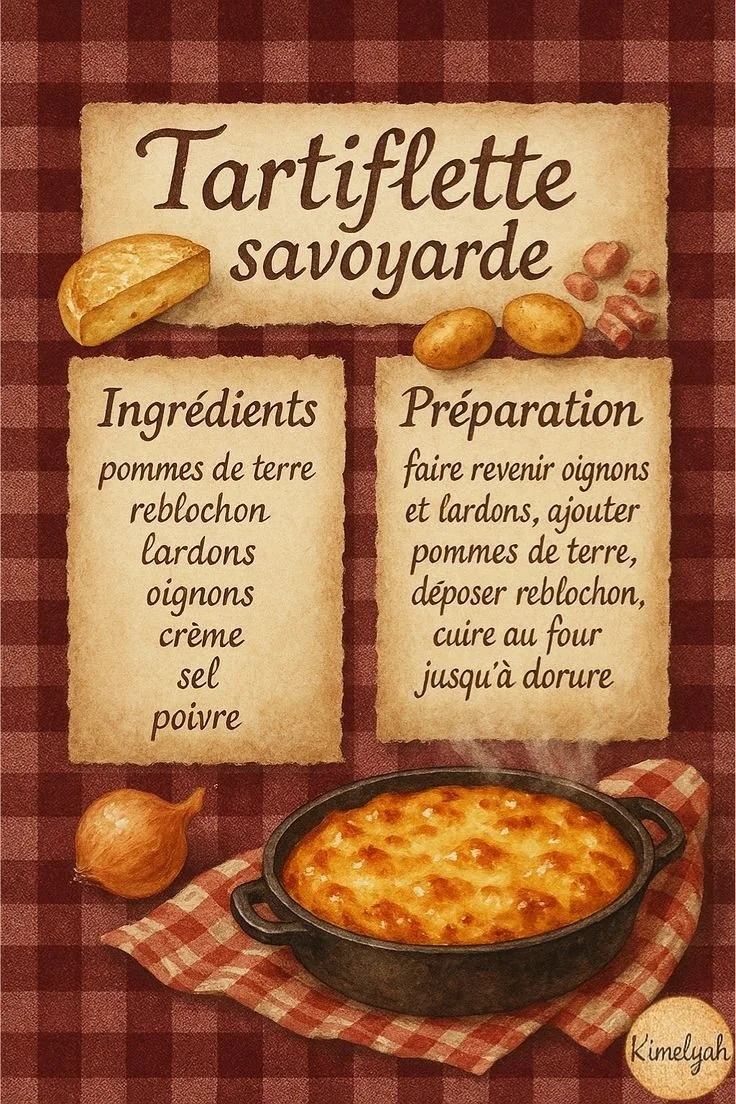 Plat de tartiflette savoyarde avec fromage et pommes de terre