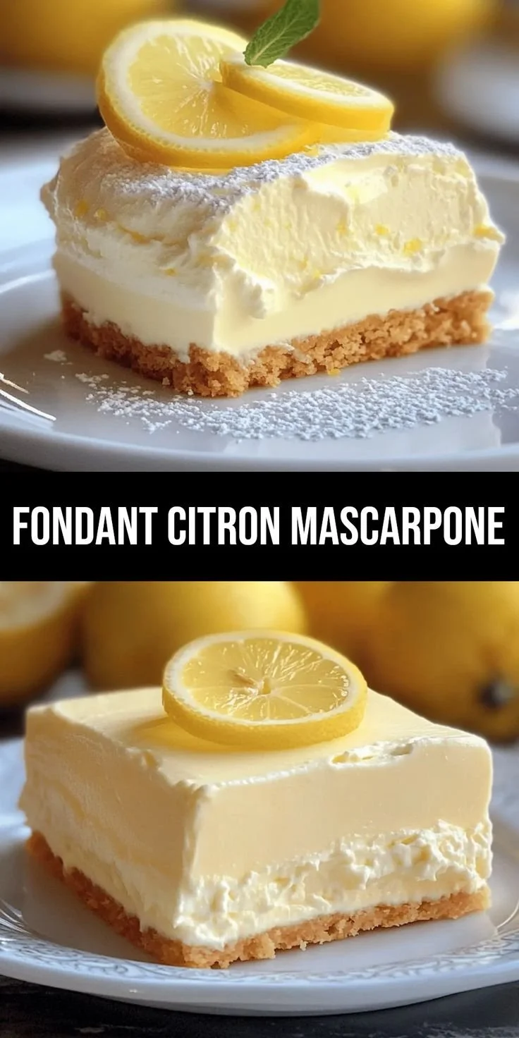 Fondant citron mascarpone, un dessert simple et délicieux aux saveurs fraîches.